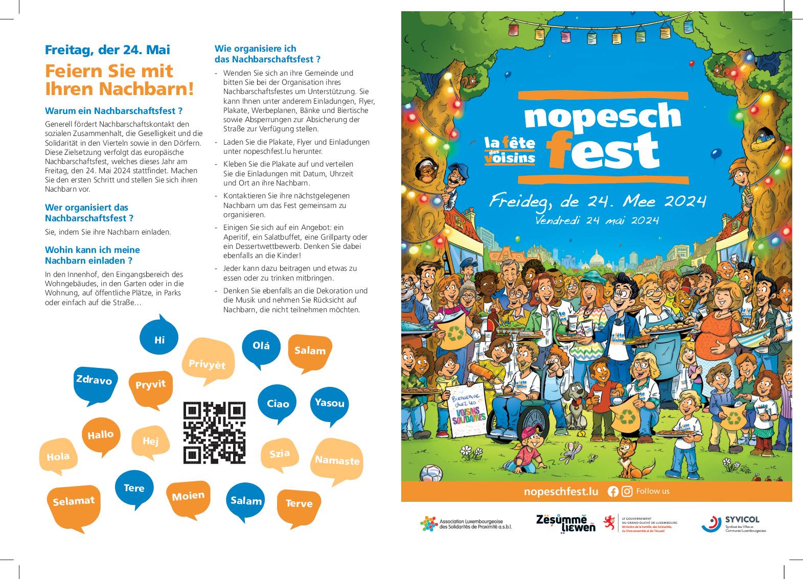 Nopeschfest vum 24. Mee 2024 / Fête des voisins du 24 mai 2024