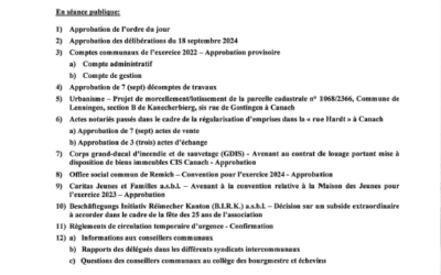 Gemengerotssëtzung vum 21. Oktober 2024 / Séance du conseil communal du 21 octobre 2024