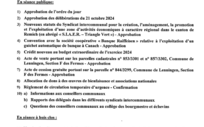 Gemengerotssëtzung vum 26. November 2024 / Séance du conseil communal du 26 novembre 2024